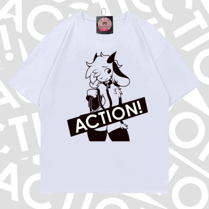 MODAKAWA X zarckets ACTION Goat Graphic 100% Cotton T-shirt - White - 5XL - image 3