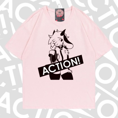 MODAKAWA X zarckets ACTION Goat Graphic 100% Cotton T-shirt - Light pink - 5XL - image 4