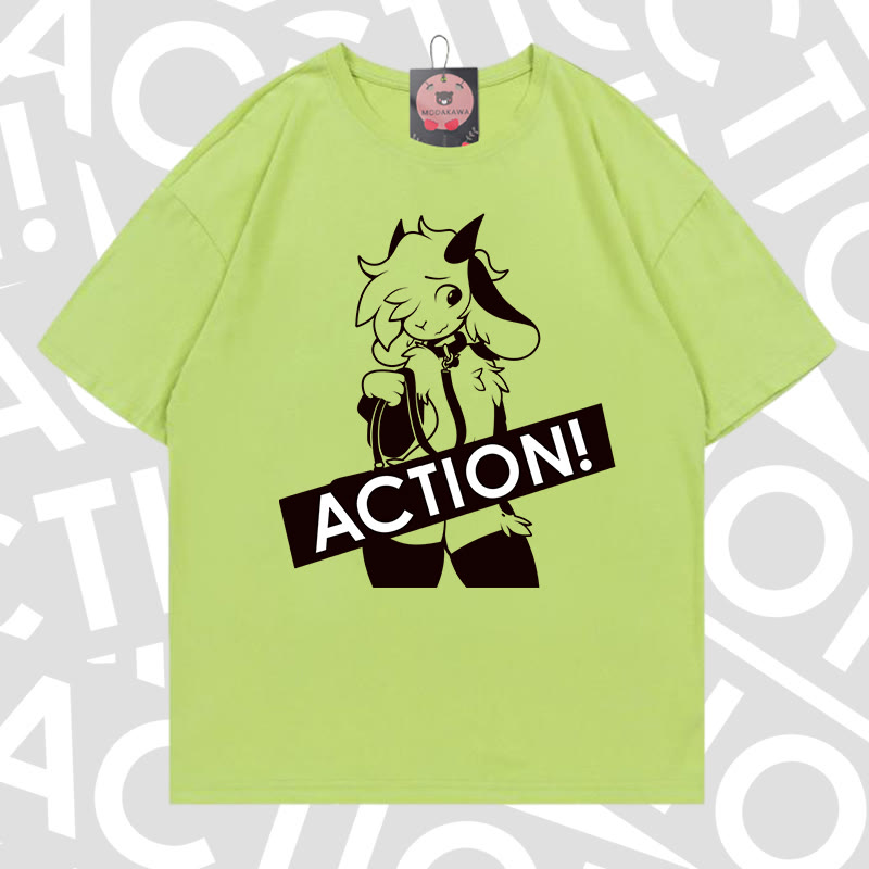 MODAKAWA X zarckets ACTION Goat Graphic 100% Cotton T-shirt - Avocado green - 5XL - image 7