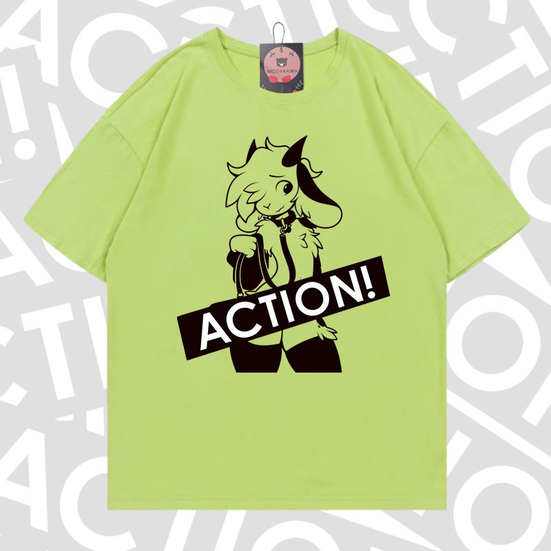 MODAKAWA X zarckets ACTION Goat Graphic 100% Cotton T-shirt - Avocado green - 5XL - image 7