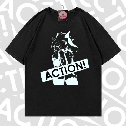 MODAKAWA X zarckets ACTION Goat Graphic 100% Cotton T-shirt - Black - 5XL - image 2