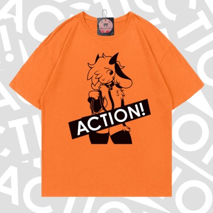 MODAKAWA X zarckets ACTION Goat Graphic 100% Cotton T-shirt - Orange - 5XL - image 19