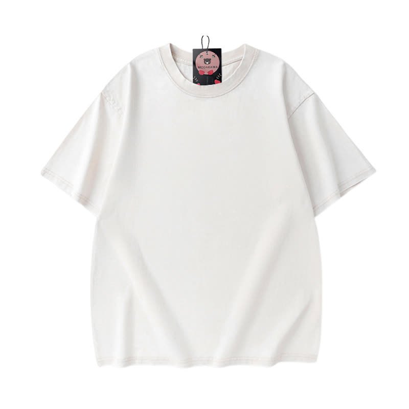 Modakawa Marine Fish Print Washed Loose Oversized Short Sleeve Tee - image 2