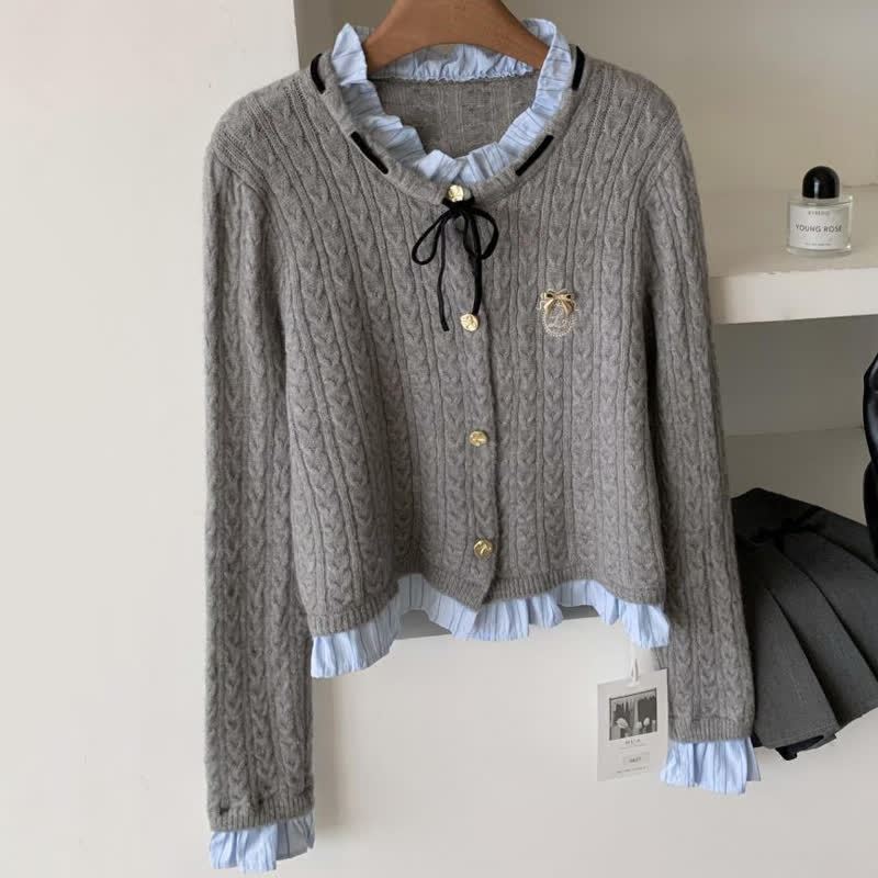 Sweet Knit Top Pleated Skirt Two Pieces Set - Top - 3XL - image 3