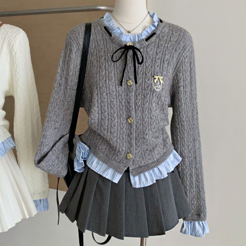 Sweet Knit Top Pleated Skirt Two Pieces Set - Set - 3XL - image 2