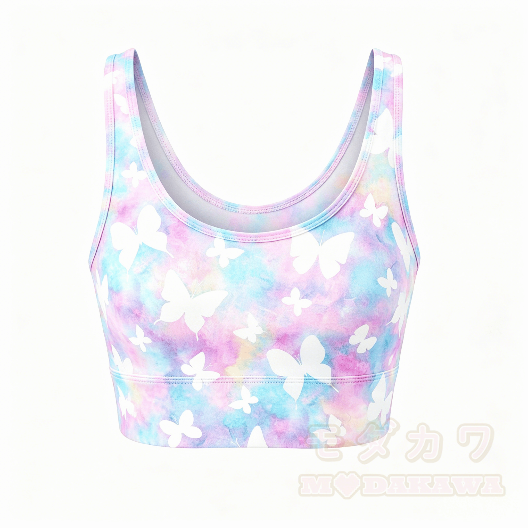MODAKAWA X popipeko Butterfly Puppy Graphic Crop Tank Sport Top Shorts Matching Outfit - Top B - 5XL - image 4