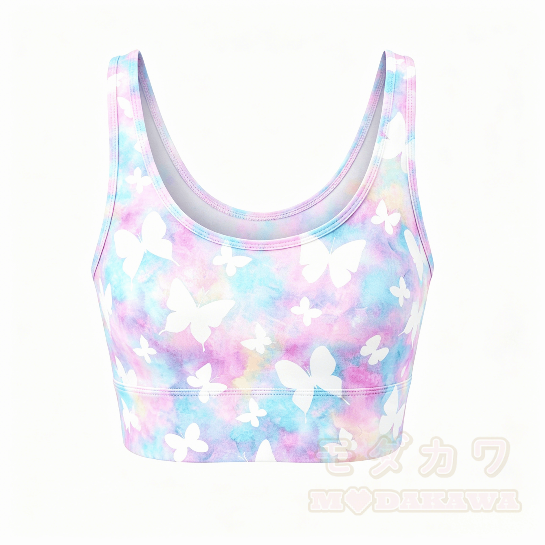 MODAKAWA X popipeko Butterfly Puppy Graphic Crop Tank Sport Top Shorts Matching Outfit - Top B - 5XL - image 4