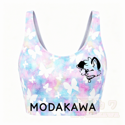 MODAKAWA X popipeko Butterfly Puppy Graphic Crop Tank Sport Top Shorts Matching Outfit - Top A - 5XL - image 3