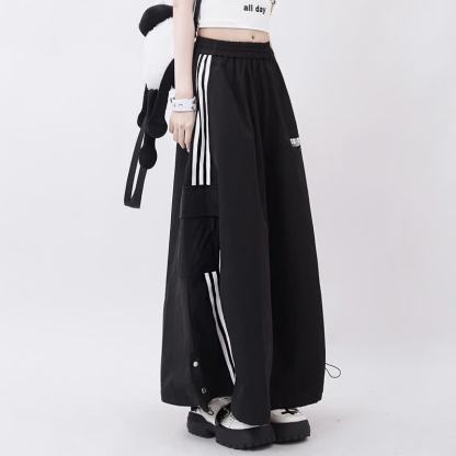 Cool Striped Hoodie Letter Print Long Skirt Two Pieces Set - image 5