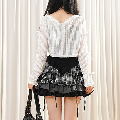 Gothic Top and Halter Neck Camisole with Mini Skirt Three Pieces Set - image 3