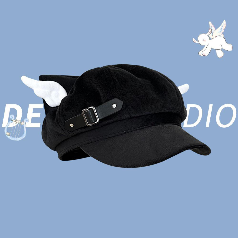 Black Cat Ear Gothic Y2K Beret - Q - M(56-58cm) - image 18