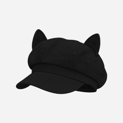 Black Cat Ear Gothic Y2K Beret - K - M(56-58cm) - image 12