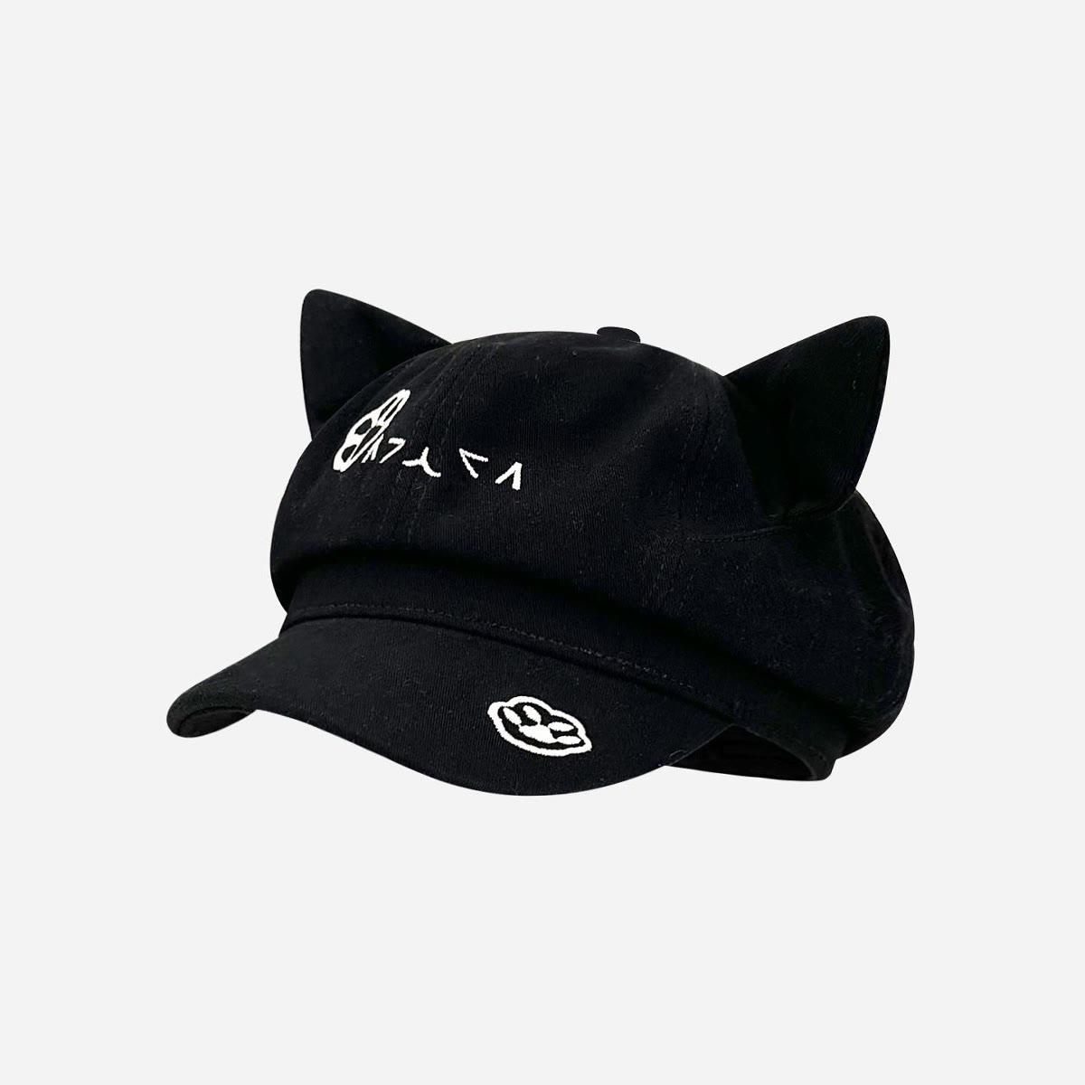 Black Cat Ear Gothic Y2K Beret - C - M(56-58cm) - image 4