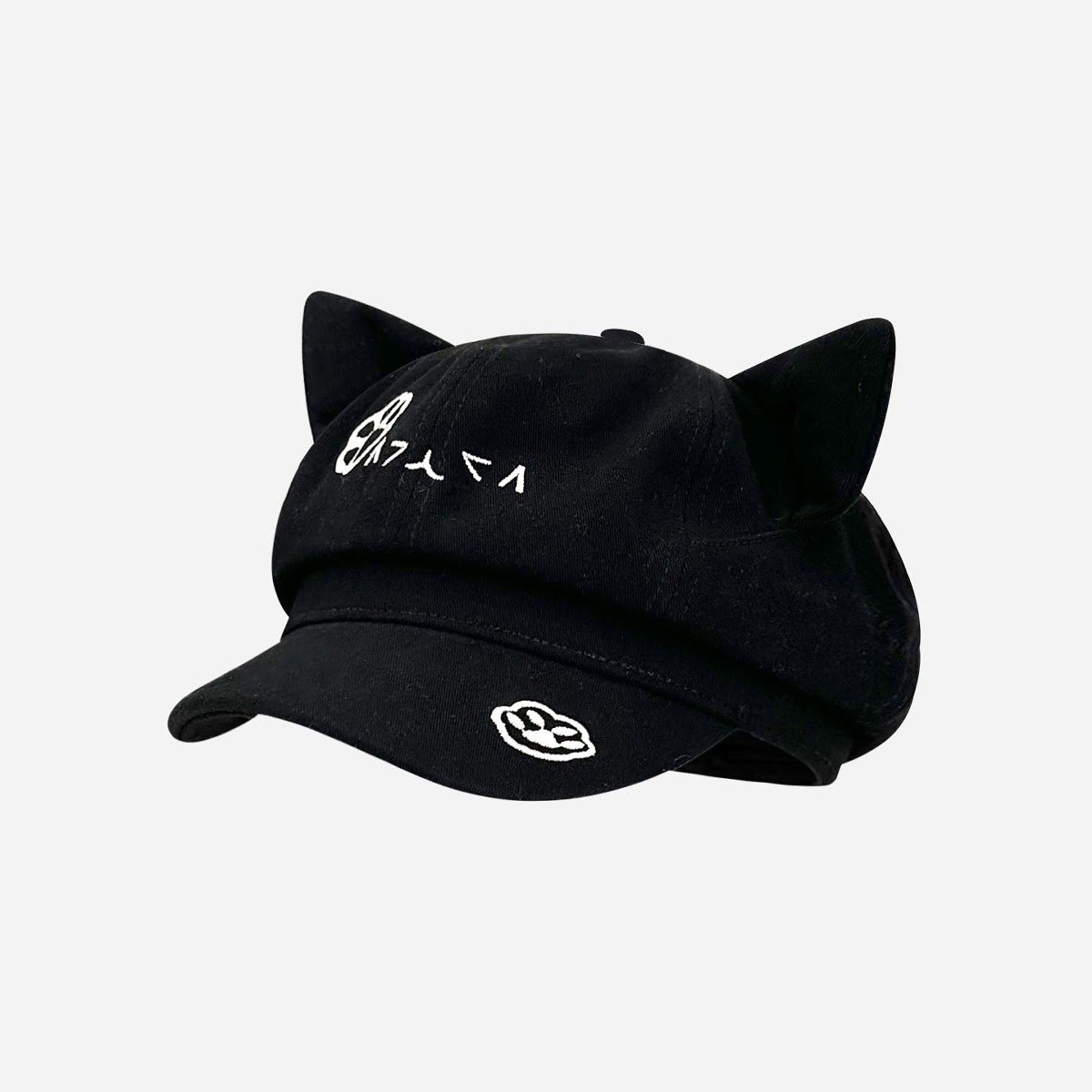 Black Cat Ear Gothic Y2K Beret - C - M(56-58cm) - image 4