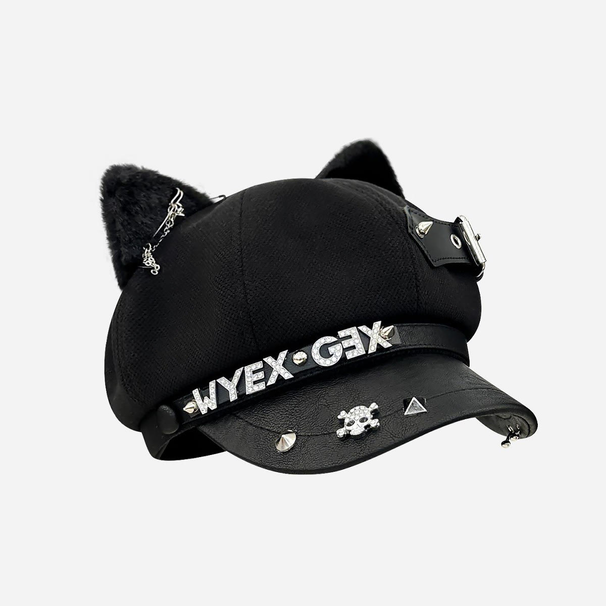 Black Cat Ear Gothic Y2K Beret - E - M(56-58cm) - image 6