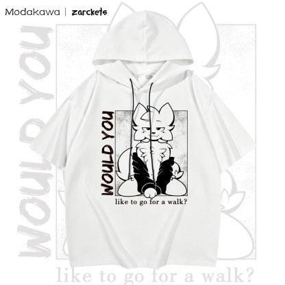 MODAKAWA X zarckets WOULD YOU Goat Print Chic Hoodie T-Shirt - White - 3XL - image 3