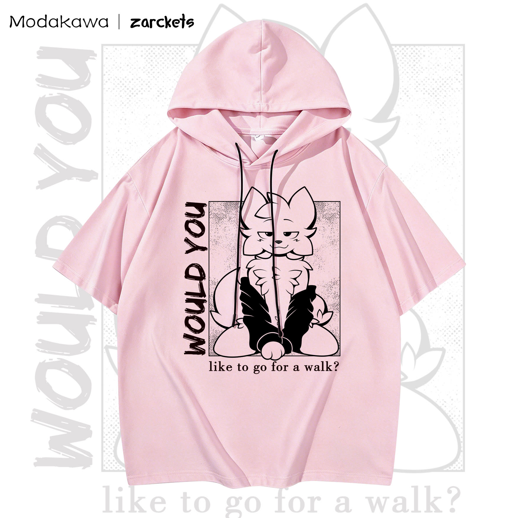 MODAKAWA X zarckets WOULD YOU Goat Print Chic Hoodie T-Shirt - Pink - 3XL - image 2