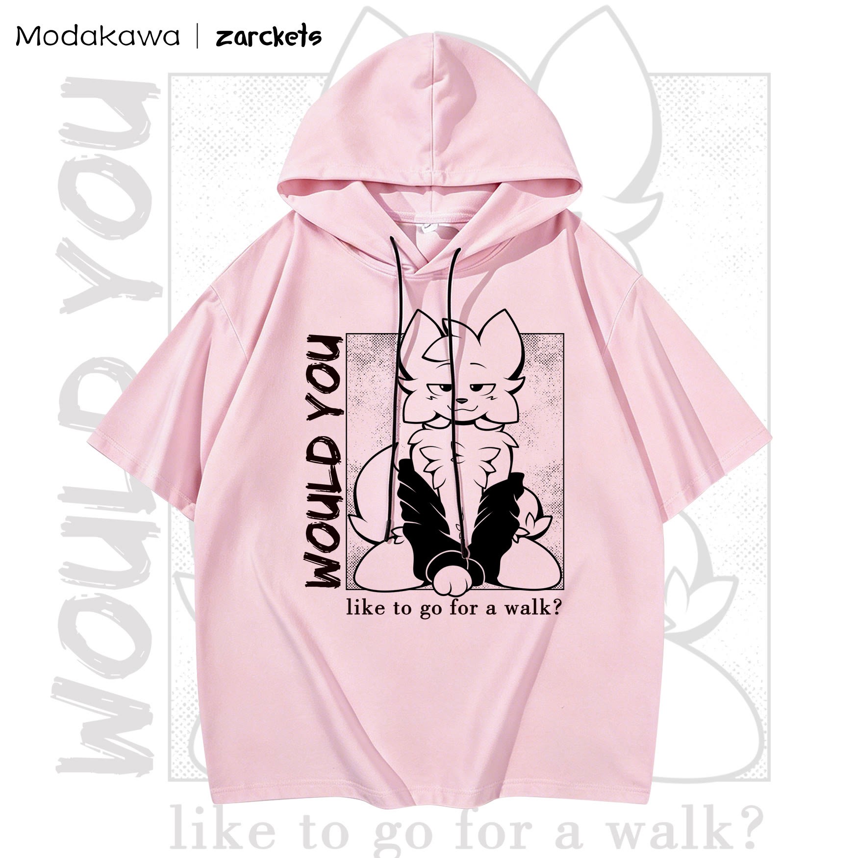 MODAKAWA X zarckets WOULD YOU Goat Print Chic Hoodie T-Shirt - Pink - 3XL - image 2