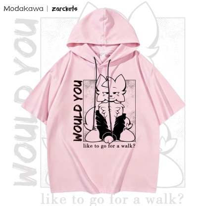 MODAKAWA X zarckets WOULD YOU Goat Print Chic Hoodie T-Shirt - Pink - 3XL - image 2