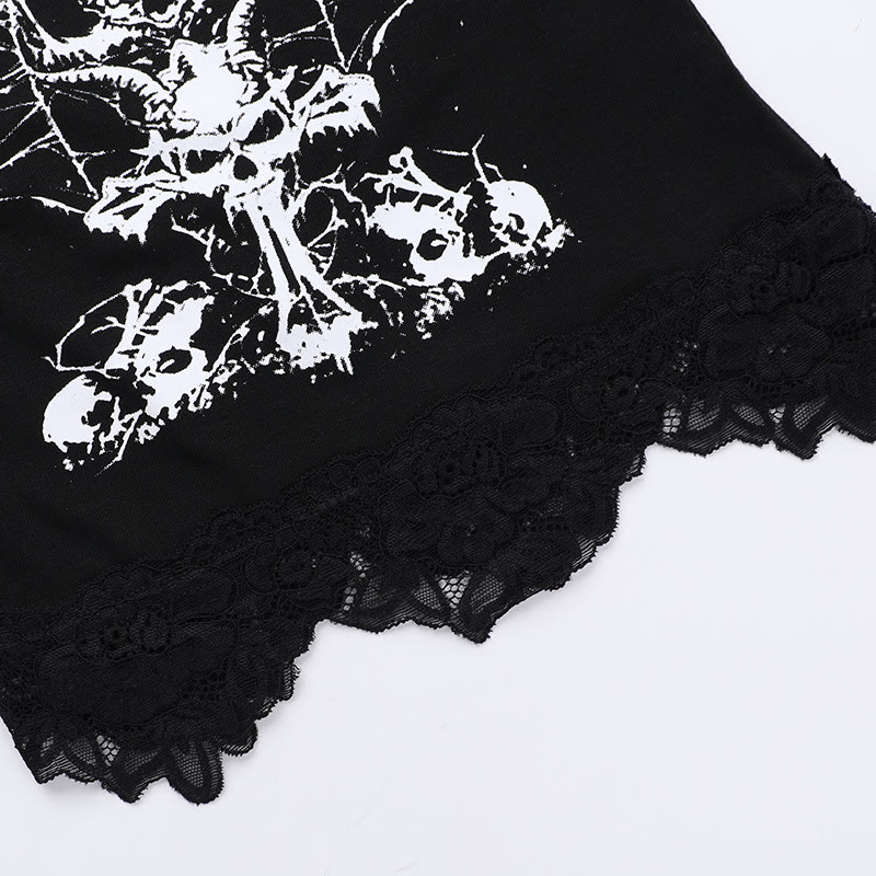 Gothic Black Bat Print Chain Strap Cami Top - image 7
