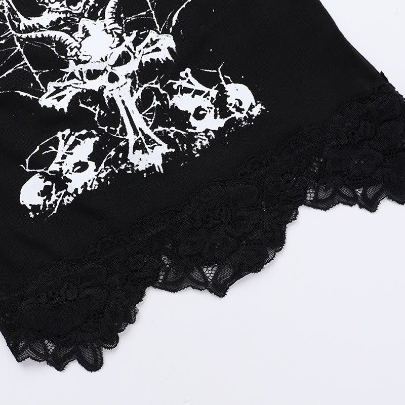 Gothic Black Bat Print Chain Strap Cami Top - image 7