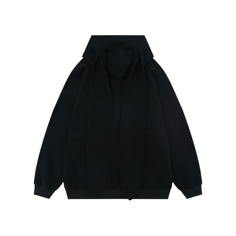 Kawaii Fashion Star Bunny Ear Lined Zip Up Hoodie Sweatshirt - image 3