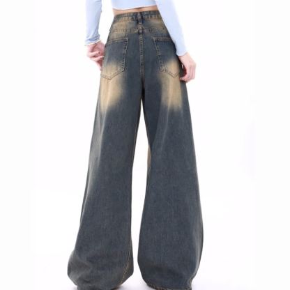 Striped Knit Vest T-shirt Gradient Wide Leg Jeans Two Pieces Set - image 4
