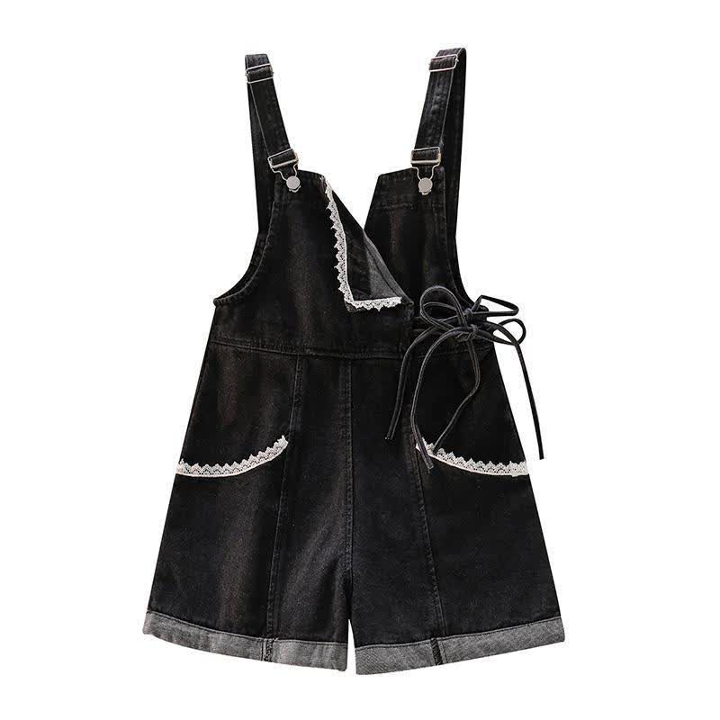  Striped Polo Top Denim Overall Shorts Two Pieces Set - Overall - 3XL - image 3