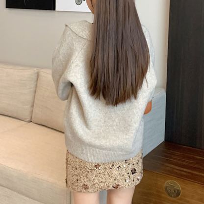  Vintage Elegant Knit Top Floral Print Skirt Two Pieces Set - image 4