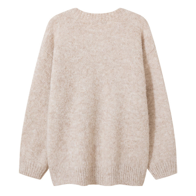 Cute Dog Print Loose Knit Sweater Wide Leg Casual Pants Two Pieces Set - image 3