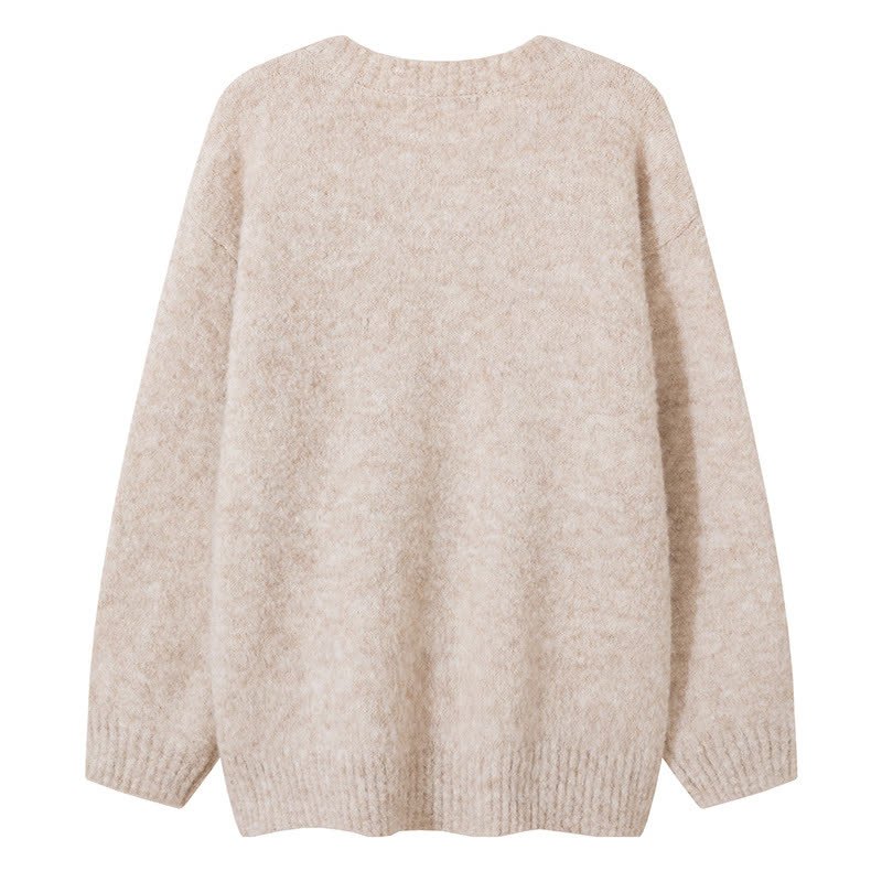 Cute Dog Print Loose Knit Sweater Wide Leg Casual Pants Two Pieces Set - image 3