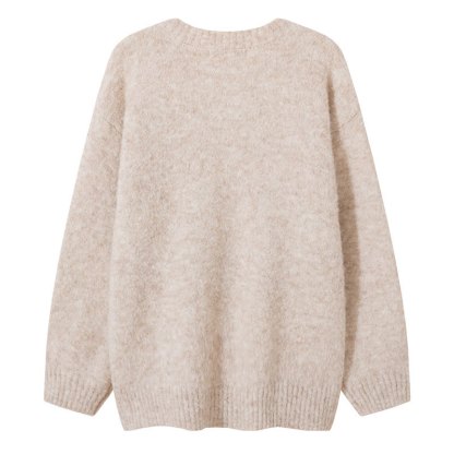Cute Dog Print Loose Knit Sweater Wide Leg Casual Pants Two Pieces Set - image 3