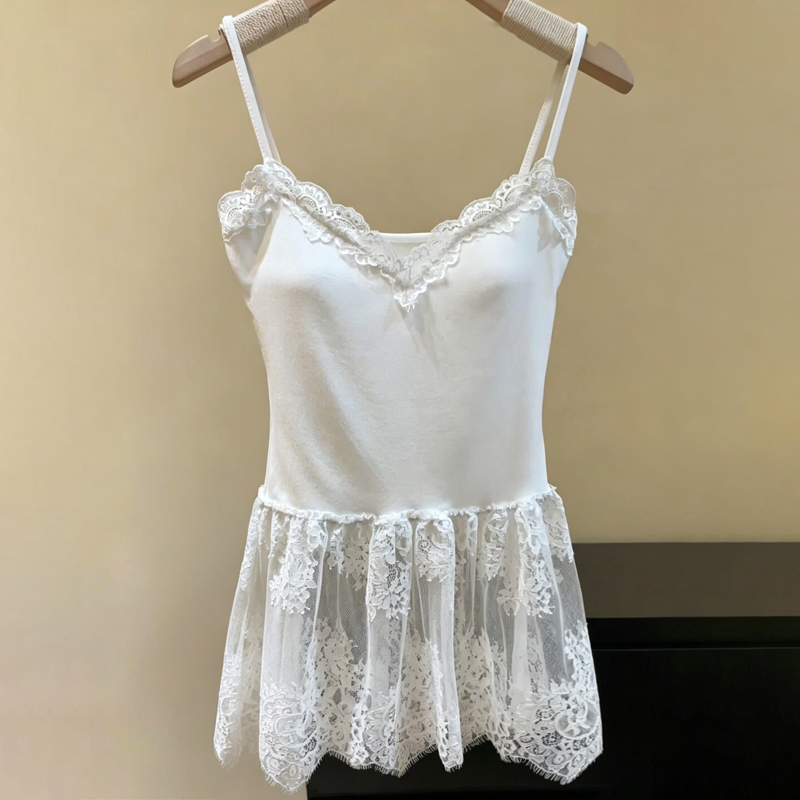Gradient Hollow Out Shawl Lace Cami Top Wide Leg Pants Three Pieces Set - image 12