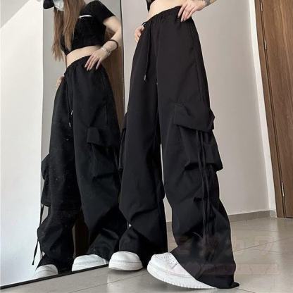  Casual Butterfly Print Tee Plaid Shirt Cargo Wide Leg Pants Three Pieces Set - Black  Pants - 3XL - image 17