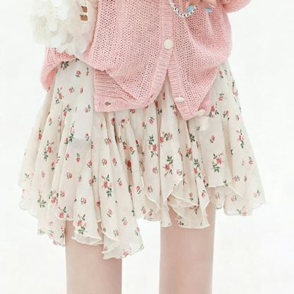 Lace Off Shoulder Short Sleeve Top Ruffled Skirt Two Pieces Set - image 3