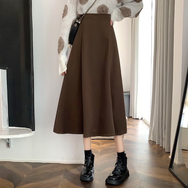 Chinese Style Frog Button Shirt High Waist Vintage Skirt Two Pieces Set - image 5
