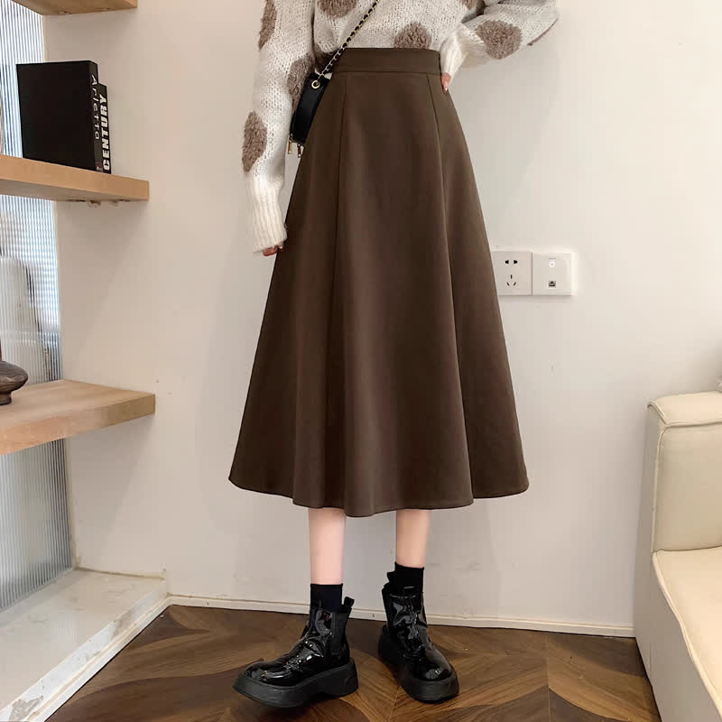 Chinese Style Frog Button Shirt High Waist Vintage Skirt Two Pieces Set - Skirt - 4XL - image 4