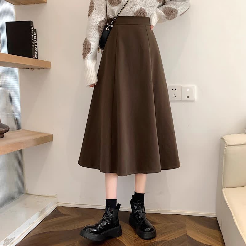 Chinese Style Frog Button Shirt High Waist Vintage Skirt Two Pieces Set - Skirt - 4XL - image 4