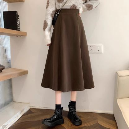 Chinese Style Frog Button Shirt High Waist Vintage Skirt Two Pieces Set - Skirt - 4XL - image 4