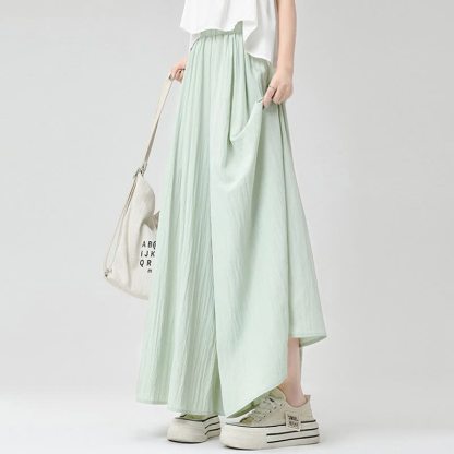 Korean Style Irregular Ruffle Cami Dress Wide Leg Pants Two Pieces Set - Pants - XL - image 4