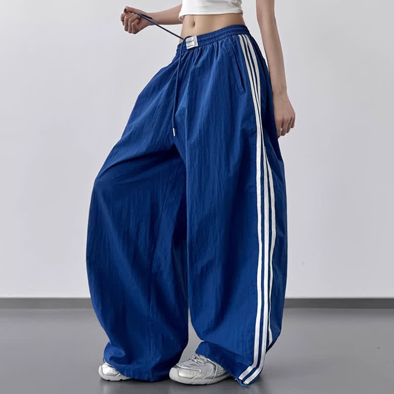 Casual American Style Hip-hop Stripes Wide Leg Cargo Pants - image 4