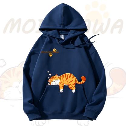 MODAKAWA Cute Cat Graphic Fleece Lined Hoodie - Navy Blue - 3XL - image 7