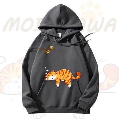 MODAKAWA Cute Cat Graphic Fleece Lined Hoodie - Grey - 3XL - image 4