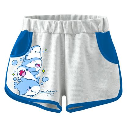 MODAKAWA Shark Graphic Crop Tank Sport Top Shorts Matching Outfit - Shorts - 4XL - image 3