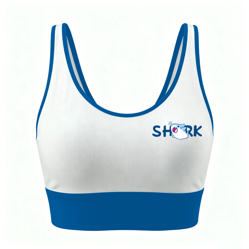 MODAKAWA Shark Graphic Crop Tank Sport Top Shorts Matching Outfit - Top - 4XL - image 2