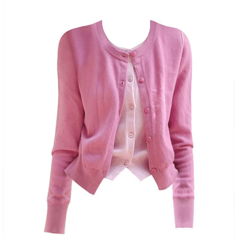 Color Block Fake Two Piece Knit Cardigan Wide Leg Denim Pants Two Pieces Set - Top - 3XL - image 4
