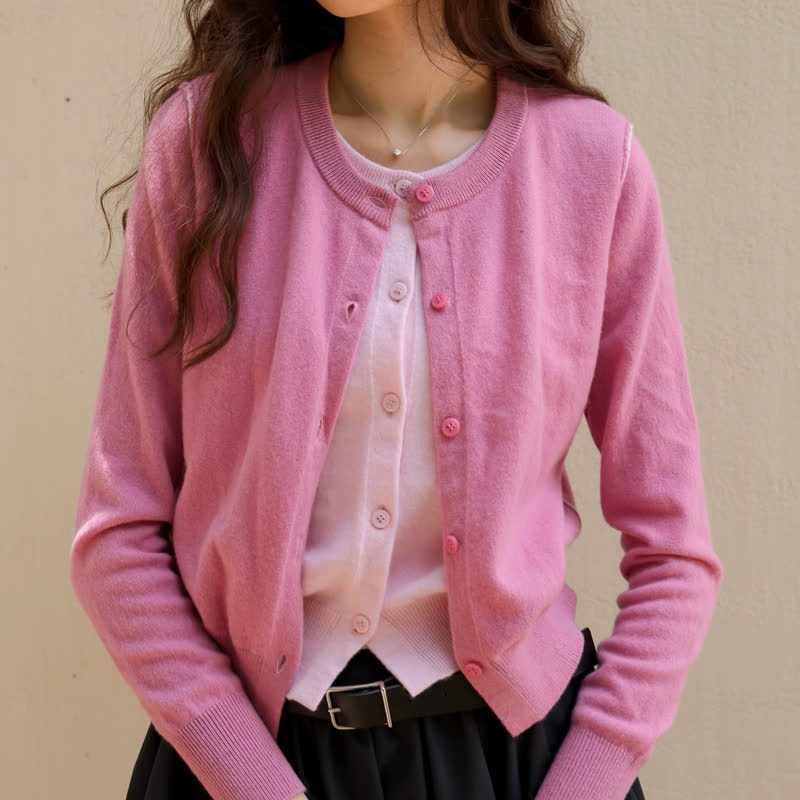 Color Block Fake Two Piece Knit Cardigan Wide Leg Denim Pants Two Pieces Set - image 2