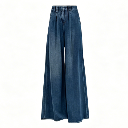 Color Block Fake Two Piece Knit Cardigan Wide Leg Denim Pants Two Pieces Set - Pants - 3XL - image 5