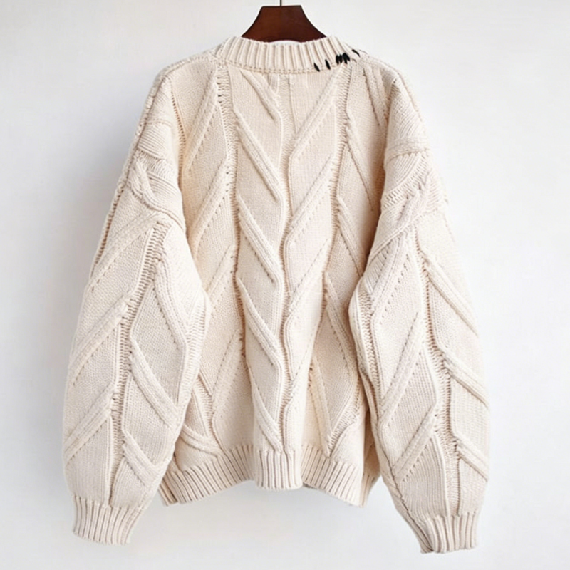 Casual Letter Embroidery Color Button Long Sleeve Knit Sweater Coat - image 11