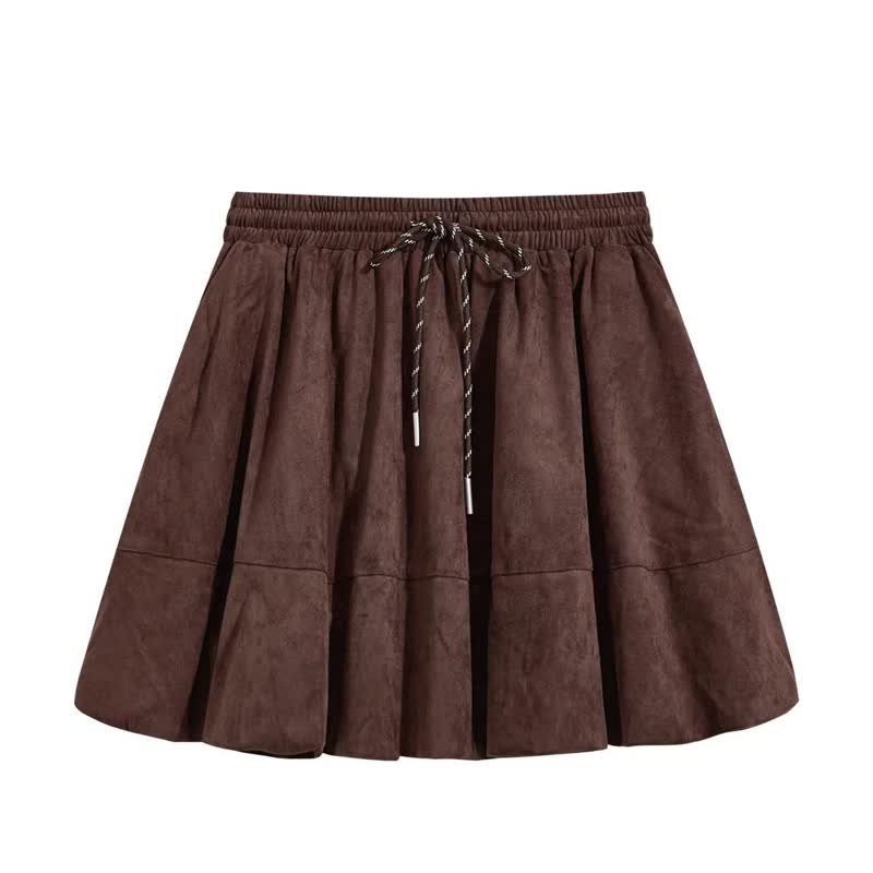 Gradient Striped Knit Sweater Drawstring Pleated Skirt Two Pieces Set - Skirt - 4XL - image 4